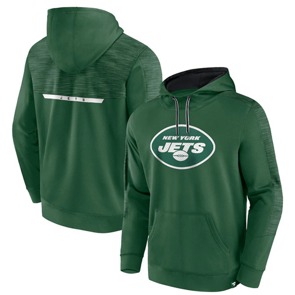 Men's New York Jets Green Defender Evo Pullover Hoodie